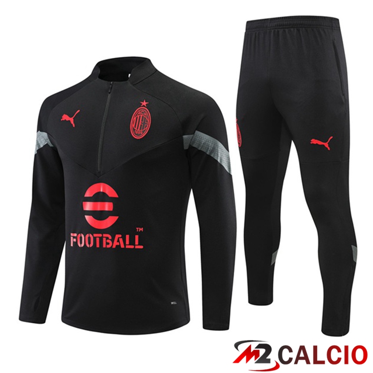 Maglie Calcio Personalizzate,Tute Calcio Squadre,Maglia Nazionale Italiana Calcio | Insieme Tuta Calcio AC Milan Nero 2022/2023