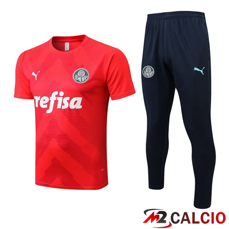 Maglie Calcio Personalizzate,Tute Calcio Squadre,Maglia Nazionale Italiana Calcio | T Shirt Allenamento Palmeiras + Pantaloni Rosso 2022/2023