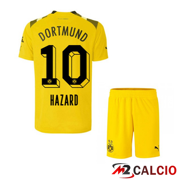 Maglie Calcio Personalizzate,Tute Calcio Squadre,Maglia Nazionale Italiana Calcio | Maglie Calcio Dortmund BVB (Hazard 10) Bambino cup Giallo 2022/2023