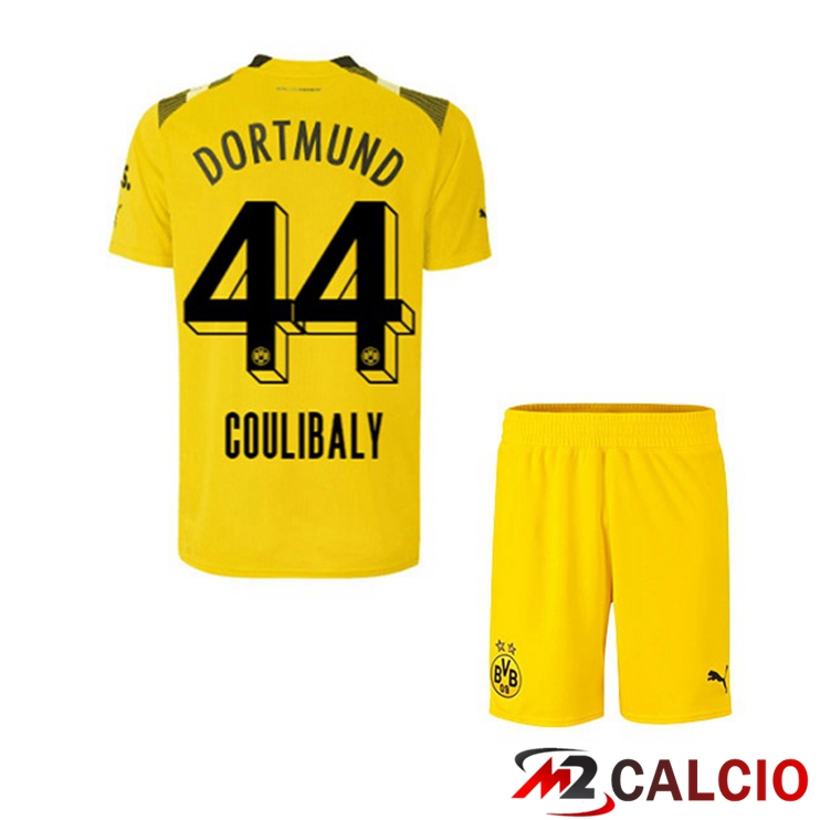 Maglie Calcio Personalizzate,Tute Calcio Squadre,Maglia Nazionale Italiana Calcio | Maglie Calcio Dortmund BVB (Coulibaly 44) Bambino cup Giallo 2022/2023