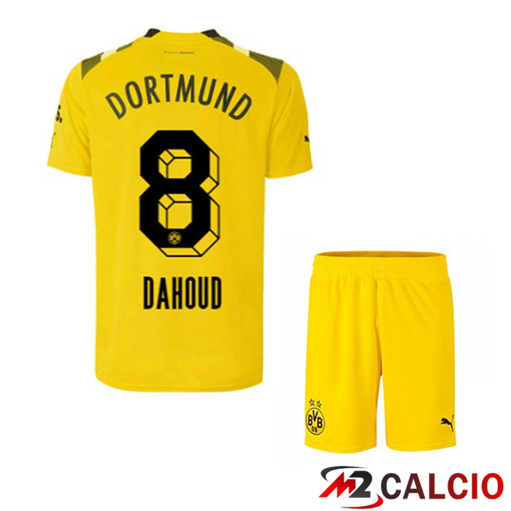 Maglie Calcio Personalizzate,Tute Calcio Squadre,Maglia Nazionale Italiana Calcio | Maglie Calcio Dortmund BVB (Dahoud 8) Bambino cup Giallo 2022/2023