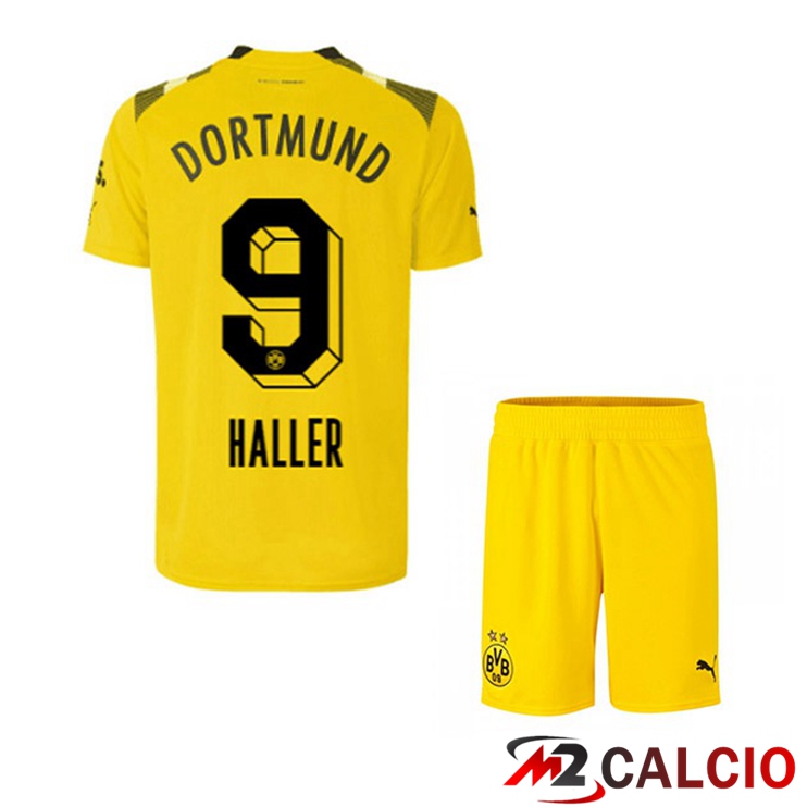 Maglie Calcio Personalizzate,Tute Calcio Squadre,Maglia Nazionale Italiana Calcio | Maglie Calcio Dortmund BVB (Haller 9) Bambino cup Giallo 2022/2023