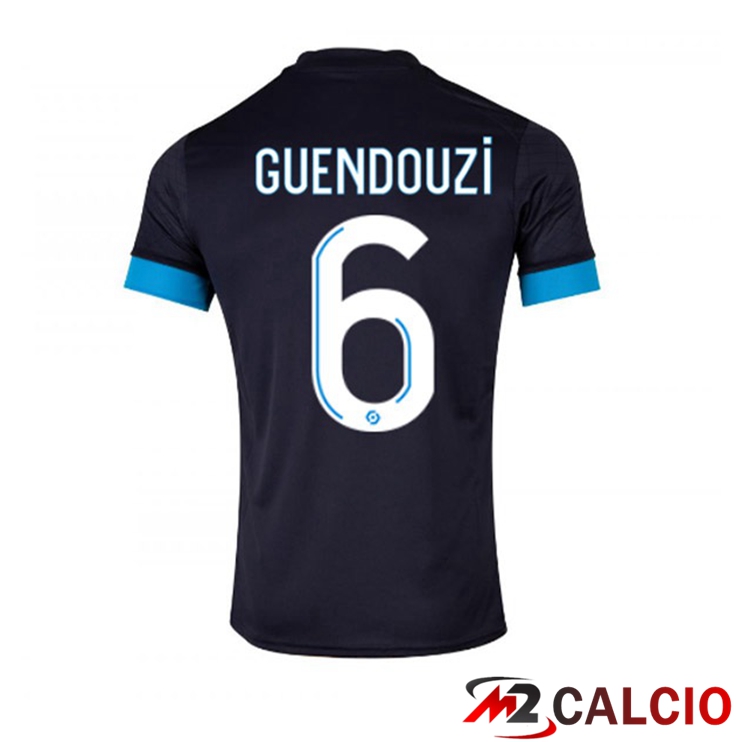 Maglie Calcio Personalizzate,Tute Calcio Squadre,Maglia Nazionale Italiana Calcio | Maglie Calcio Marsiglia OM (GUENDOUZI 6) Seconda Nero 2022/2023
