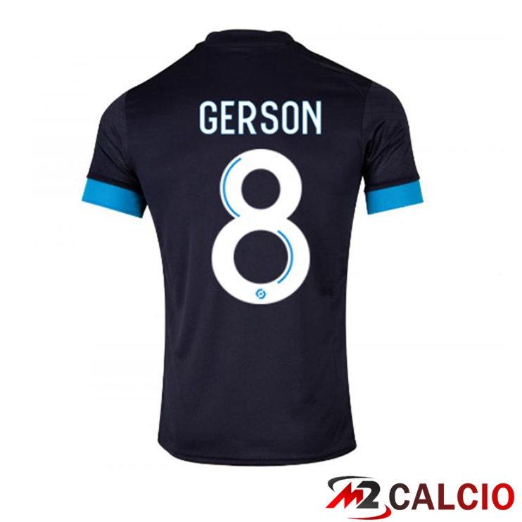 Maglie Calcio Personalizzate,Tute Calcio Squadre,Maglia Nazionale Italiana Calcio | Maglie Calcio Marsiglia OM (GERSON 8) Seconda Nero 2022/2023