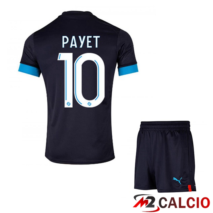 Maglie Calcio Personalizzate,Tute Calcio Squadre,Maglia Nazionale Italiana Calcio | Maglie Calcio Marsiglia OM (PAYET 10) Bambino Seconda Nero 2022/2023
