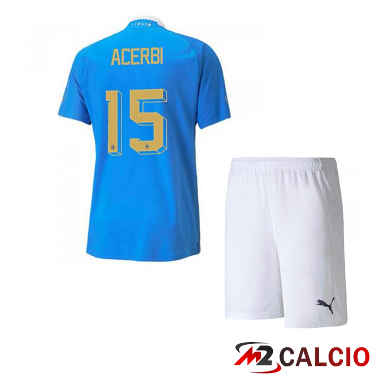 Maglie Calcio Personalizzate,Tute Calcio Squadre,Maglia Nazionale Italiana Calcio | Maglie Calcio Italia（Acerbi 15）Bambino Prima Blu 2022/2023