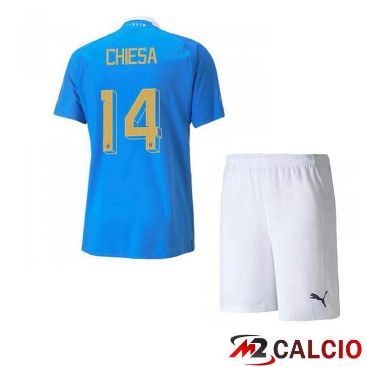 Maglie Calcio Personalizzate,Tute Calcio Squadre,Maglia Nazionale Italiana Calcio | Maglie Calcio Italia（Chiesa 14）Bambino Prima Blu 2022/2023