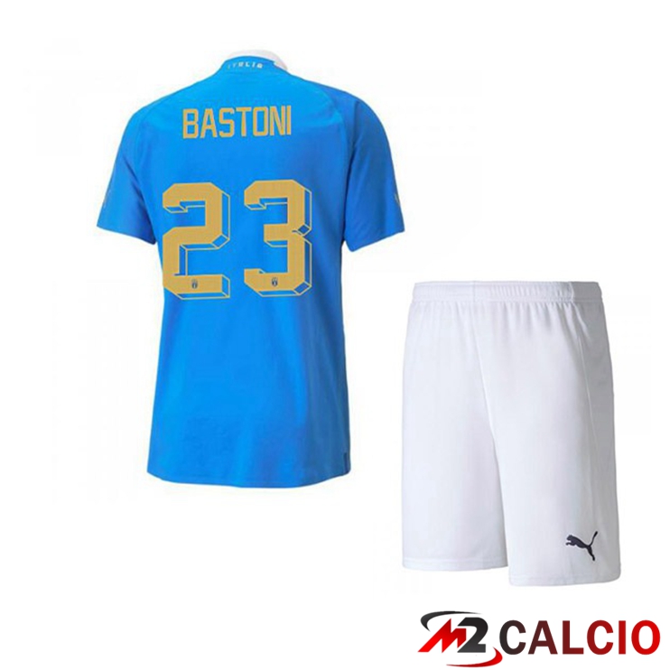 Maglie Calcio Personalizzate,Tute Calcio Squadre,Maglia Nazionale Italiana Calcio | Maglie Calcio Italia（Bastoni 23）Bambino Prima Blu 2022/2023