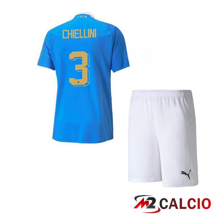 Maglie Calcio Personalizzate,Tute Calcio Squadre,Maglia Nazionale Italiana Calcio | Maglie Calcio Italia（Chiellini 3）Bambino Prima Blu 2022/2023