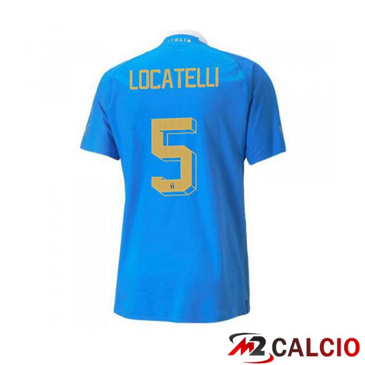 Negozio Maglie Calcio Italia（Locatelli 5）Prima Blu 2022/2023 Prezzo