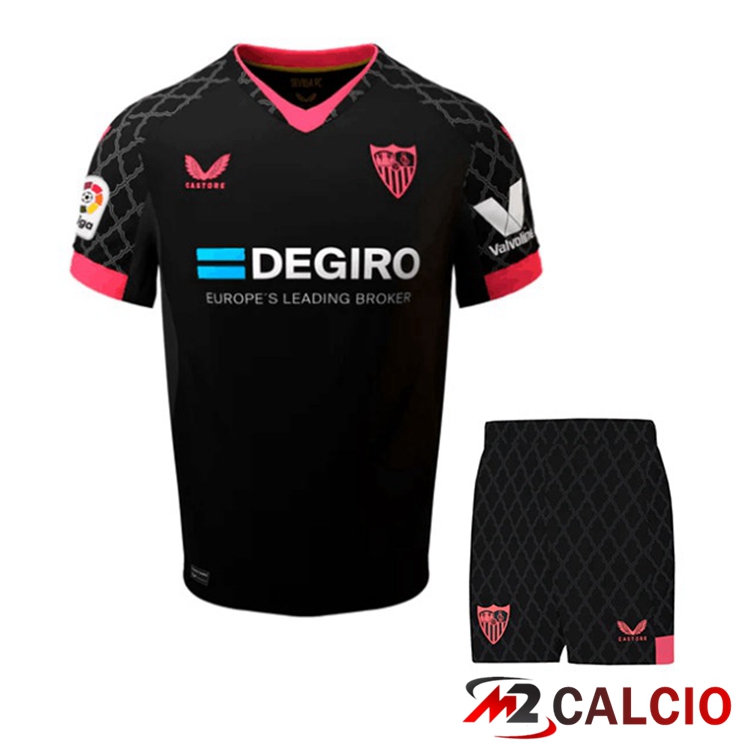 Maglie Calcio Personalizzate,Tute Calcio Squadre,Maglia Nazionale Italiana Calcio | Maglie Calcio Sevilla FC Bambino Terza Nero 2022/2023