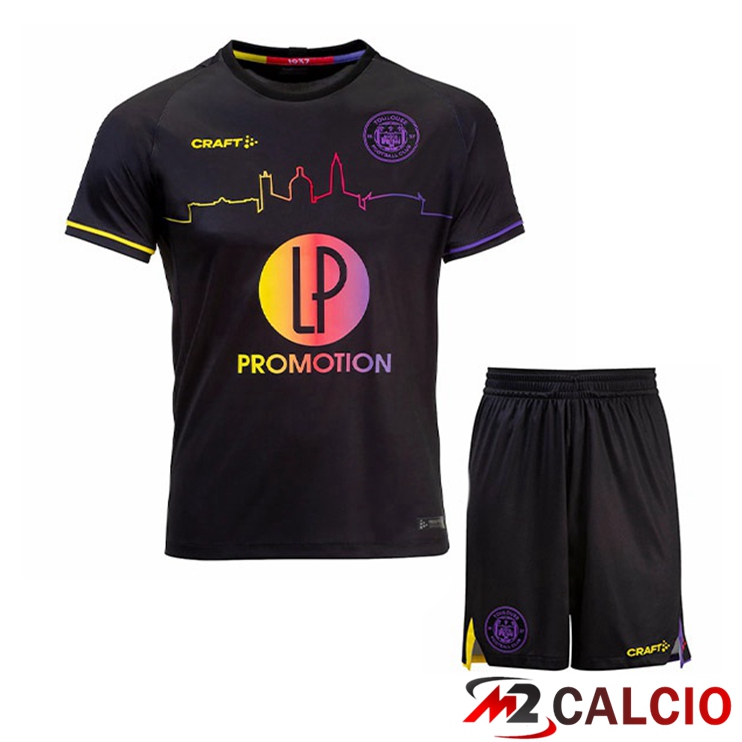 Maglie Calcio Personalizzate,Tute Calcio Squadre,Maglia Nazionale Italiana Calcio | Maglie Calcio Toulouse Bambino Seconda Nero 2022/2023