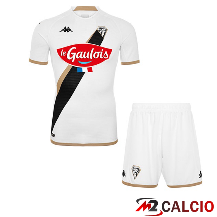 Maglie Calcio Personalizzate,Tute Calcio Squadre,Maglia Nazionale Italiana Calcio | Maglie Calcio Angers SCO Bambino Seconda Bianco 2022/2023