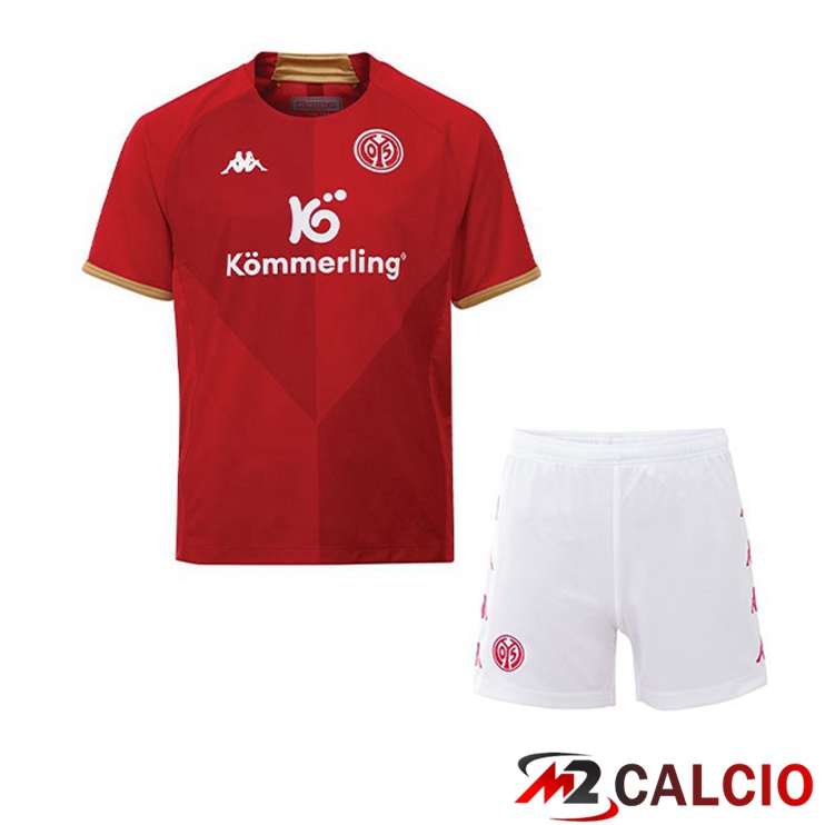 Maglie Calcio Personalizzate,Tute Calcio Squadre,Maglia Nazionale Italiana Calcio | Maglie Calcio FSV Mainz 05 Bambino Prima Rosso 2022/2023