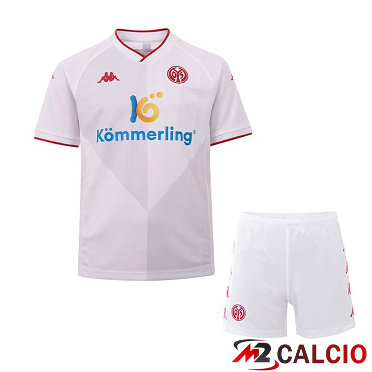 Maglie Calcio Personalizzate,Tute Calcio Squadre,Maglia Nazionale Italiana Calcio | Maglie Calcio FSV Mainz 05 Bambino Seconda Bianco 2022/2023