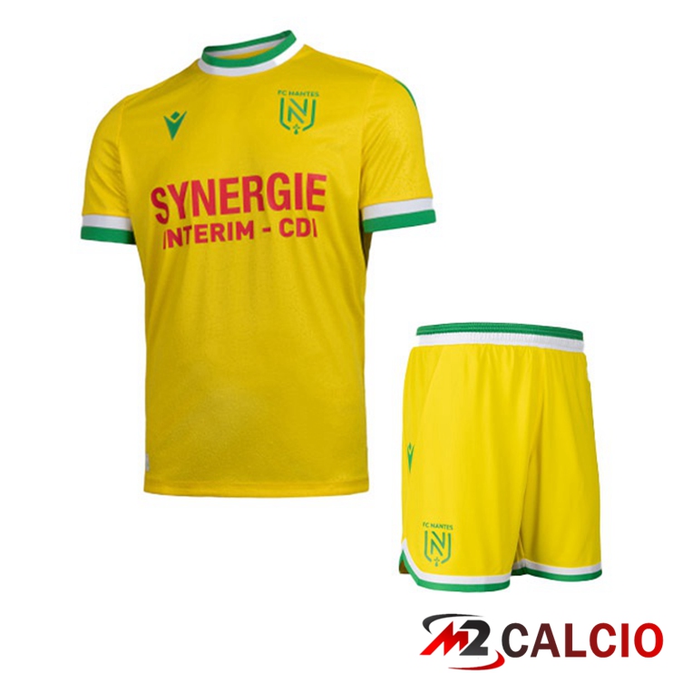 Maglie Calcio Personalizzate,Tute Calcio Squadre,Maglia Nazionale Italiana Calcio | Maglie Calcio FC Nantes Bambino Prima Giallo 2022/2023