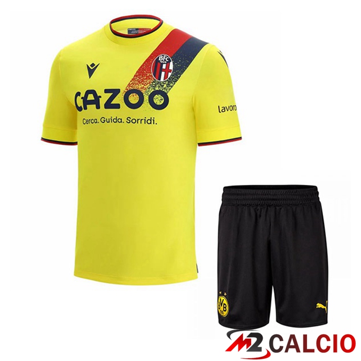 Maglie Calcio Personalizzate,Tute Calcio Squadre,Maglia Nazionale Italiana Calcio | Maglie Calcio Bologne Bambino Terza Giallo 2022/2023