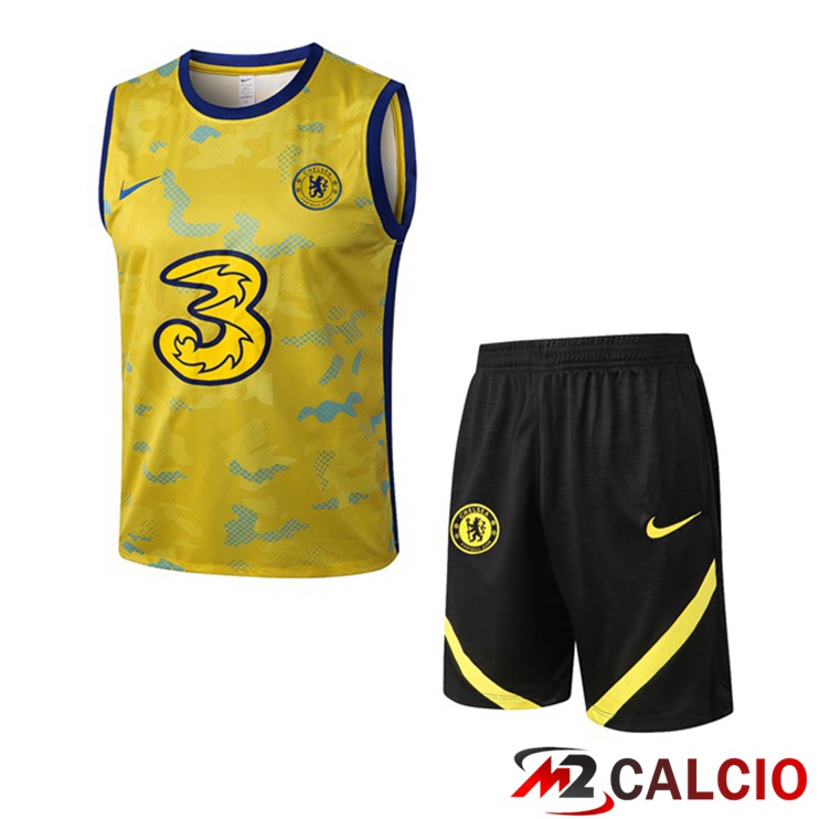 Maglie Calcio Personalizzate,Tute Calcio Squadre,Maglia Nazionale Italiana Calcio | Canotta Calcio FC Chelsea + Pantaloncini Giallo 2022/2023