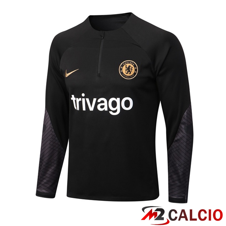 Maglie Calcio Personalizzate,Tute Calcio Squadre,Maglia Nazionale Italiana Calcio | Felpa Allenamento FC Chelsea Nero 2022/2023