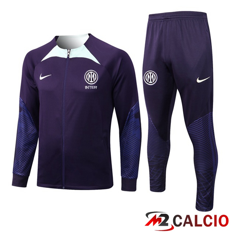 Maglie Calcio Personalizzate,Tute Calcio Squadre,Maglia Nazionale Italiana Calcio | Insieme Tuta Calcio - Giacca Inter Milan Viola 2022/2023