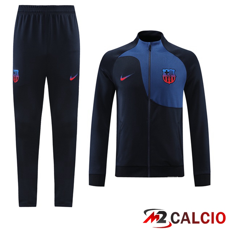Maglie Calcio Personalizzate,Tute Calcio Squadre,Maglia Nazionale Italiana Calcio | Insieme Tuta Calcio - Giacca FC Barcellona Nero Blu 2022/2023