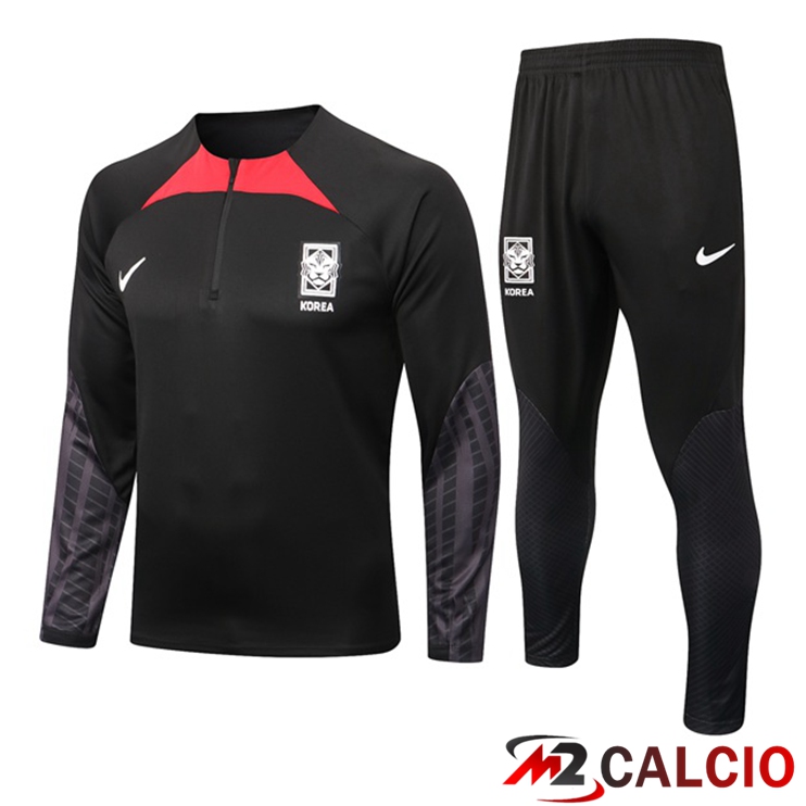 Maglie Calcio Personalizzate,Tute Calcio Squadre,Maglia Nazionale Italiana Calcio | Insieme Tuta Calcio Corea Nero 2022/2023