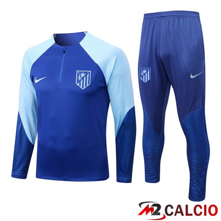 Maglie Calcio Personalizzate,Tute Calcio Squadre,Maglia Nazionale Italiana Calcio | Insieme Tuta Calcio Atletico Madrid Blu 2022/2023