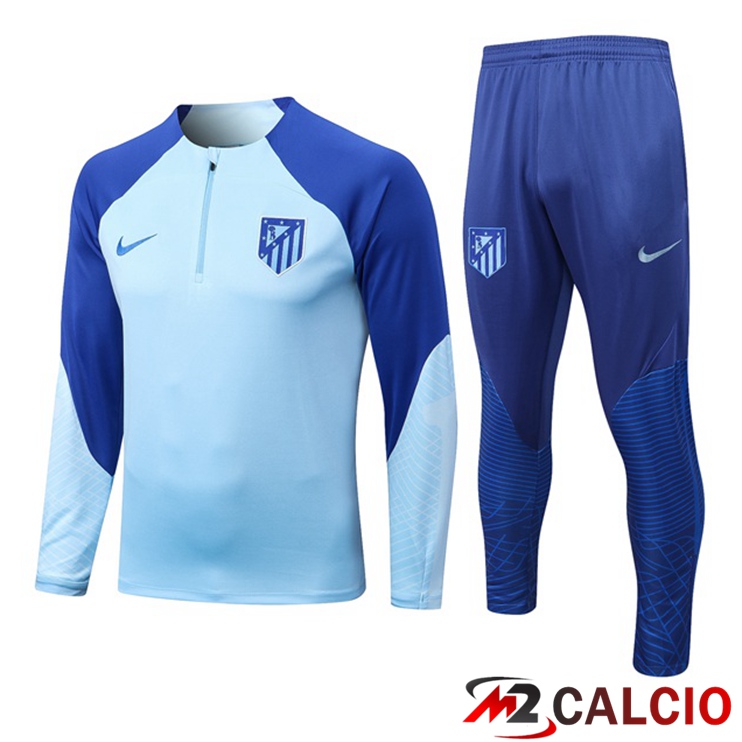 Maglie Calcio Personalizzate,Tute Calcio Squadre,Maglia Nazionale Italiana Calcio | Insieme Tuta Calcio Atletico Madrid Blu 2022/2023