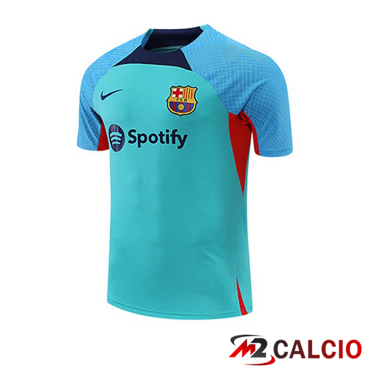 Maglie Calcio Personalizzate,Tute Calcio Squadre,Maglia Nazionale Italiana Calcio | T Shirt Allenamento FC Barcellona Cyan 2022/2023