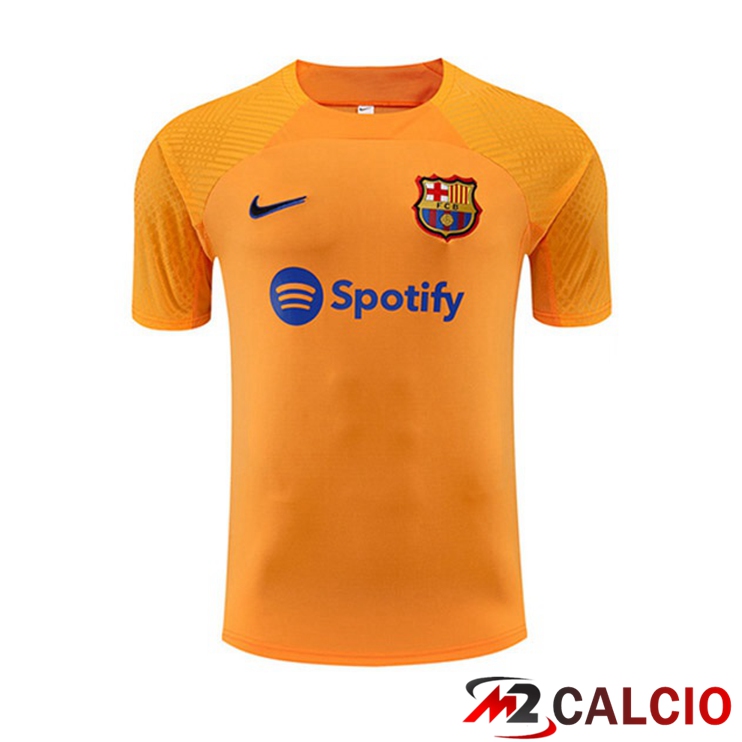 Maglie Calcio Personalizzate,Tute Calcio Squadre,Maglia Nazionale Italiana Calcio | T Shirt Allenamento FC Barcellona Arancia 2022/2023