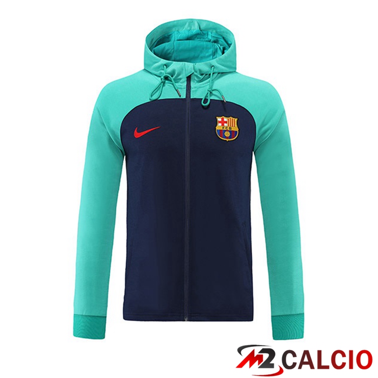 Maglie Calcio Personalizzate,Tute Calcio Squadre,Maglia Nazionale Italiana Calcio | Giacca Con Cappuccio FC Barcellona Verde 2022/2023