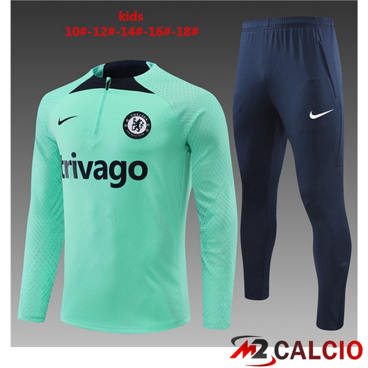 Maglie Calcio Personalizzate,Tute Calcio Squadre,Maglia Nazionale Italiana Calcio | Insieme Tuta Calcio FC Chelsea Bambino Verde 2022/2023
