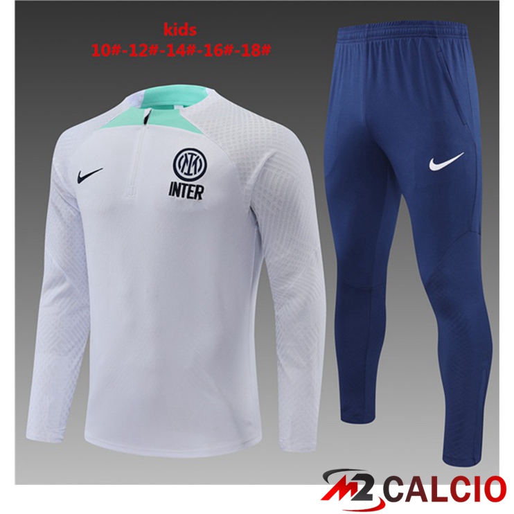 Maglie Calcio Personalizzate,Tute Calcio Squadre,Maglia Nazionale Italiana Calcio | Insieme Tuta Calcio Inter Milan Bambino Bianco 2022/2023