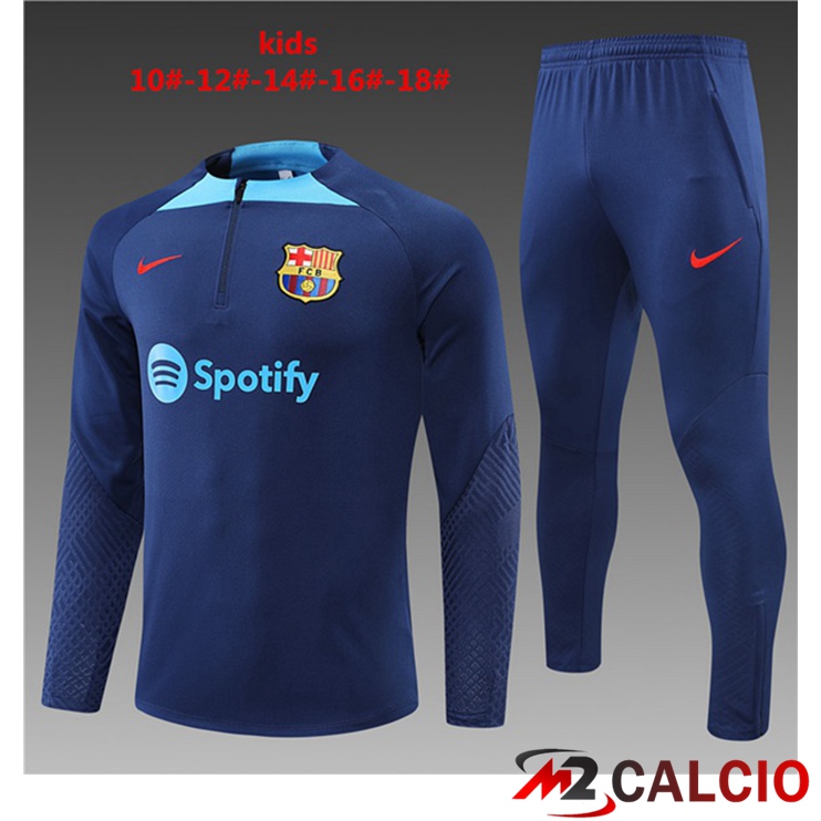 Maglie Calcio Personalizzate,Tute Calcio Squadre,Maglia Nazionale Italiana Calcio | Insieme Tuta Calcio FC Barcellona Bambino Blu 2022/2023