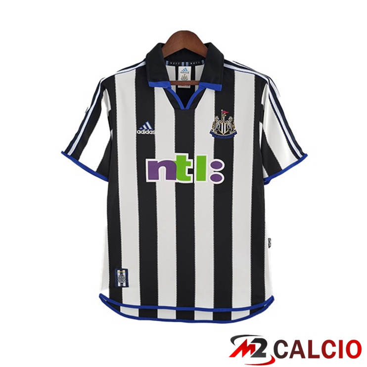Maglie Calcio Personalizzate,Tute Calcio Squadre,Maglia Nazionale Italiana Calcio | Maglie Calcio Newcastle United Prima Retro Nero Bianco 2000-2001