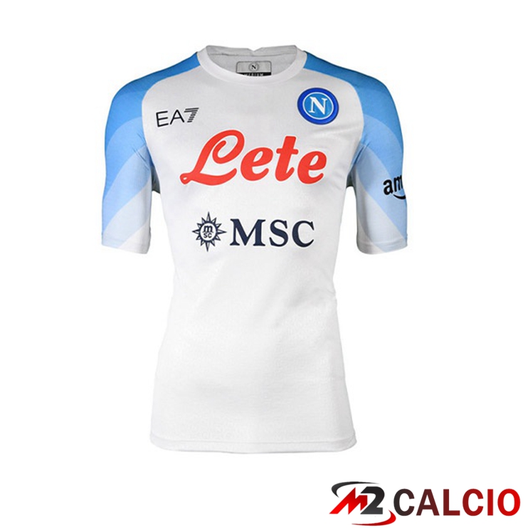 Maglie Calcio Personalizzate,Tute Calcio Squadre,Maglia Nazionale Italiana Calcio | Maglie Calcio SSC Napoli Seconda Bianco 2022/2023