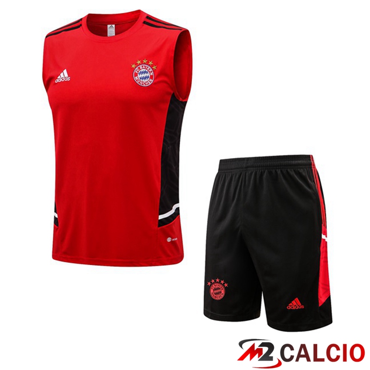 Maglie Calcio Personalizzate,Tute Calcio Squadre,Maglia Nazionale Italiana Calcio | Canotta Calcio Bayern Monaco + Shorts Rosso 2022/2023