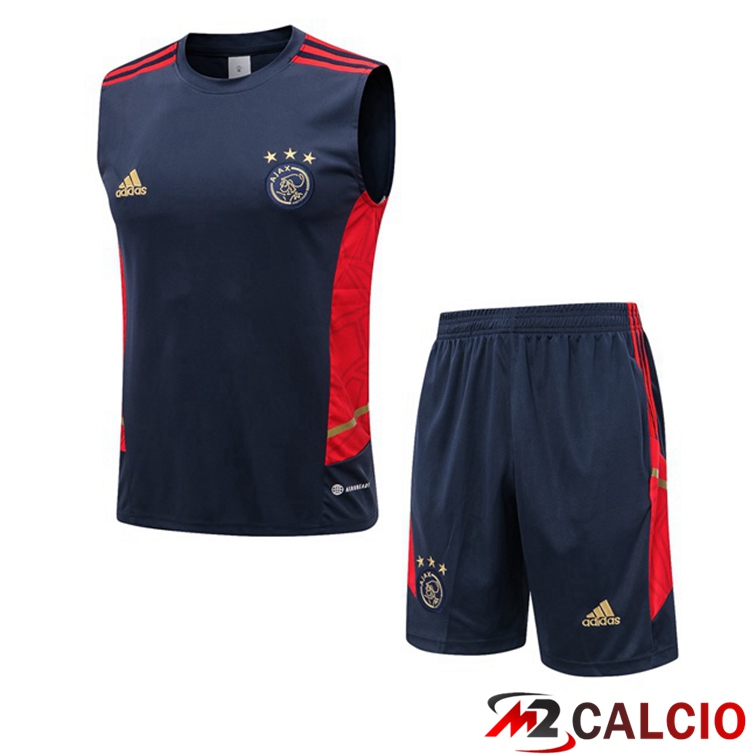 Maglie Calcio Personalizzate,Tute Calcio Squadre,Maglia Nazionale Italiana Calcio | Canotta Calcio AFC Ajax + Shorts Blu Royal 2022/2023