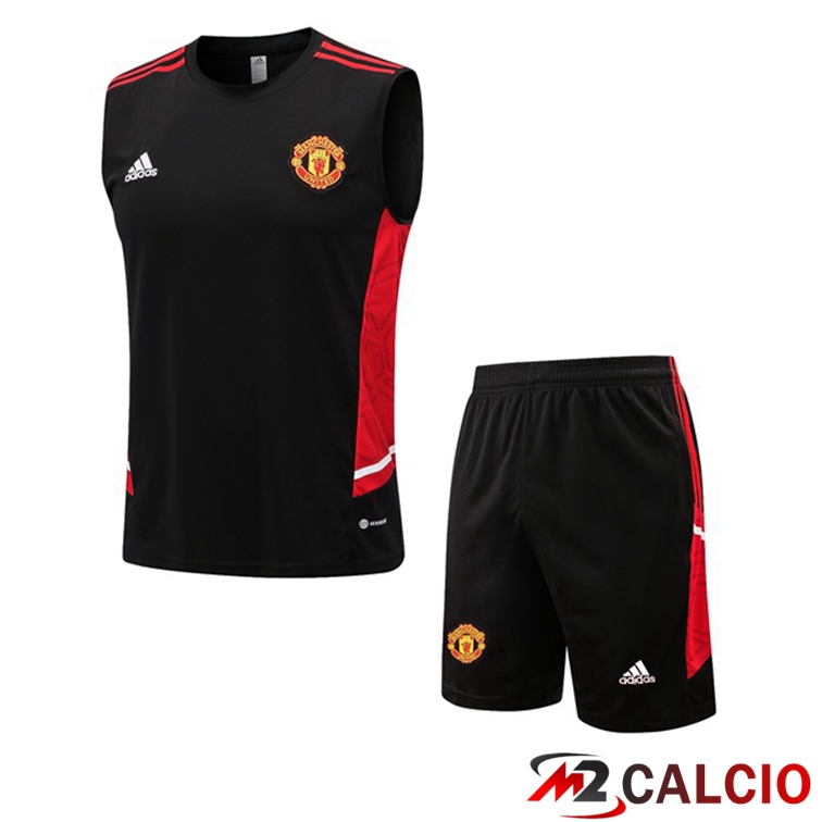 Maglie Calcio Personalizzate,Tute Calcio Squadre,Maglia Nazionale Italiana Calcio | Canotta Calcio Manchester United + Shorts Nero 2022/2023