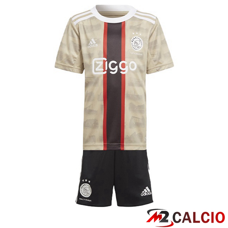 Maglie Calcio Personalizzate,Tute Calcio Squadre,Maglia Nazionale Italiana Calcio | Maglie Calcio AFC Ajax Bambino Terza Marrone 2022/2023