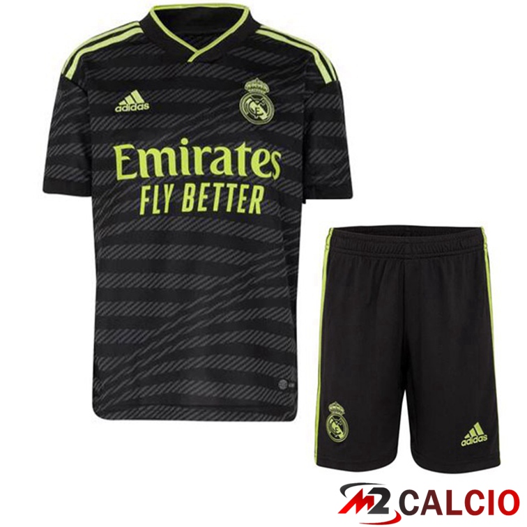 Maglie Calcio Personalizzate,Tute Calcio Squadre,Maglia Nazionale Italiana Calcio | Maglie Calcio Real Madrid Bambino Terza Nero 2022/2023