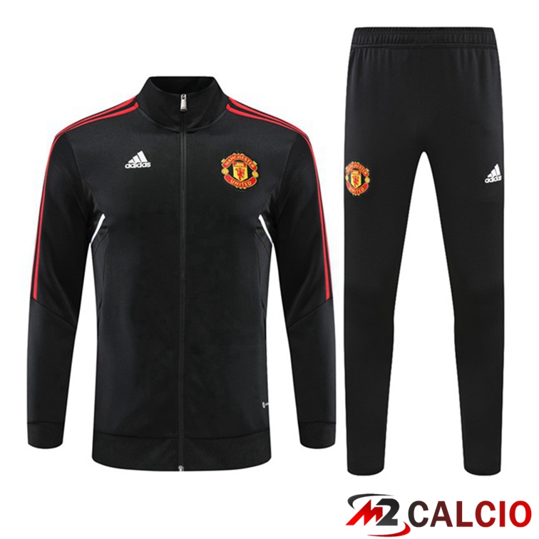 Maglie Calcio Personalizzate,Tute Calcio Squadre,Maglia Nazionale Italiana Calcio | Insieme Tuta Calcio - Giacca Manchester United Nero 2022/2023
