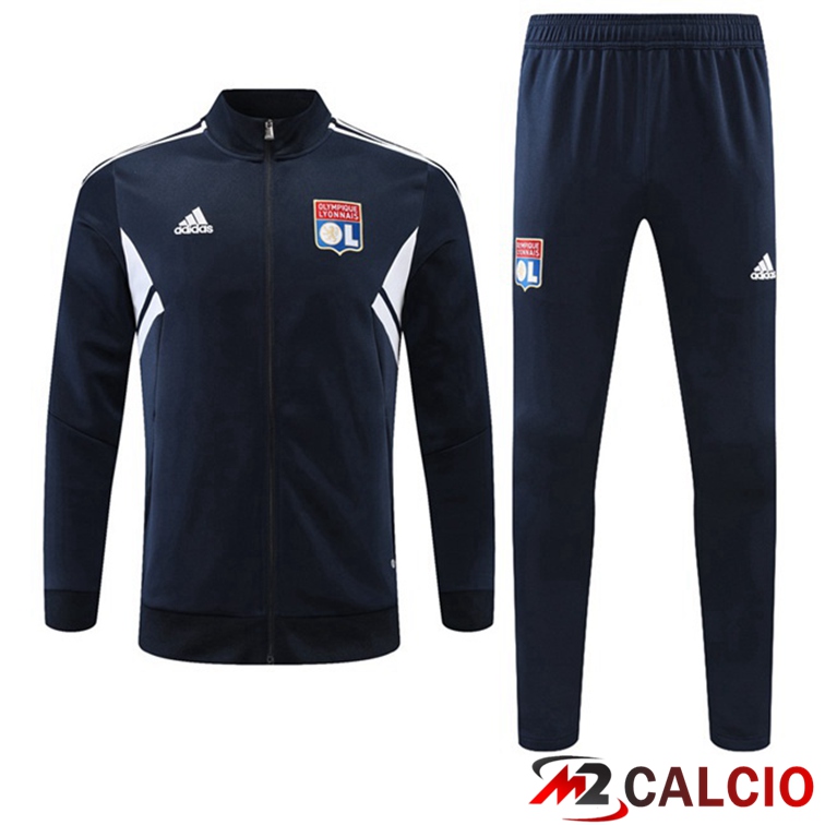 Maglie Calcio Personalizzate,Tute Calcio Squadre,Maglia Nazionale Italiana Calcio | Insieme Tuta Calcio - Giacca Lyon OL Blu Royal 2022/2023
