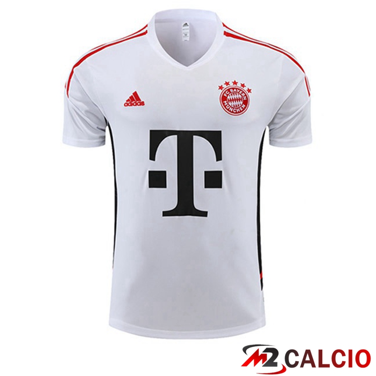 Maglie Calcio Personalizzate,Tute Calcio Squadre,Maglia Nazionale Italiana Calcio | T Shirt Allenamento Bayern Monaco Bianco 2022/2023