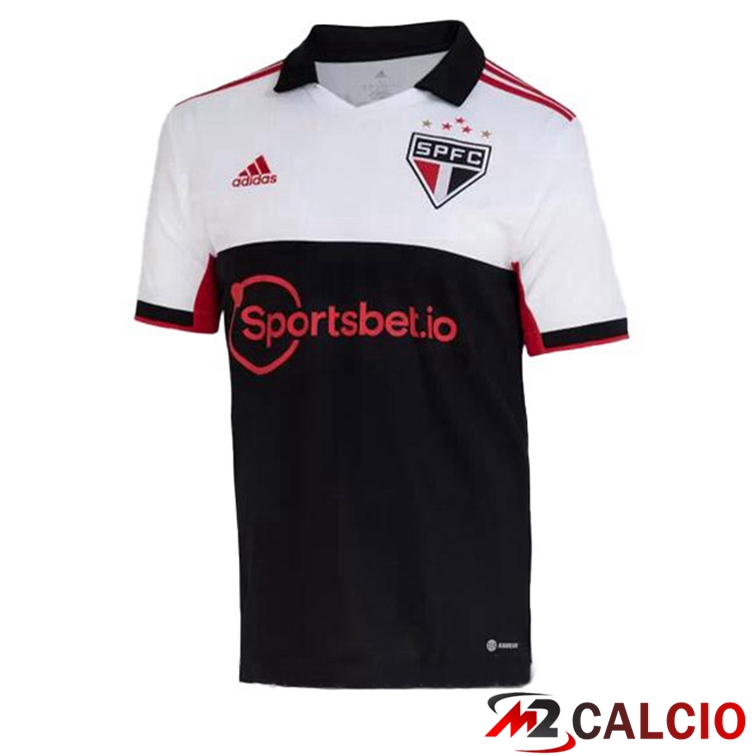 Maglie Calcio Personalizzate,Tute Calcio Squadre,Maglia Nazionale Italiana Calcio | Maglie Calcio Sao Paulo FC Terza Bianco Nero 2022/2023
