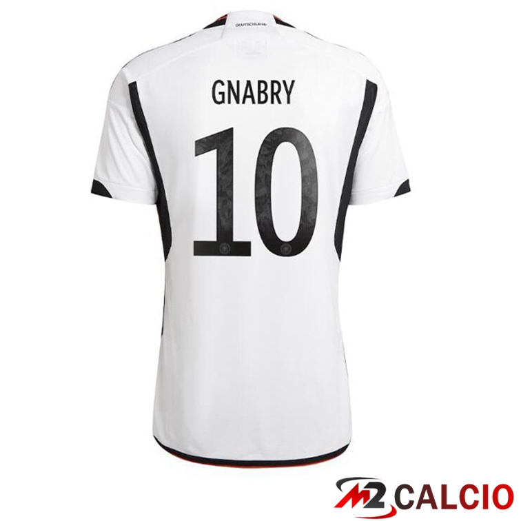 Maglie Calcio Personalizzate,Tute Calcio Squadre,Maglia Nazionale Italiana Calcio | Maglia Germania (GNABRY 10) Prima Nero Bianco Coppa del Mondo 2022