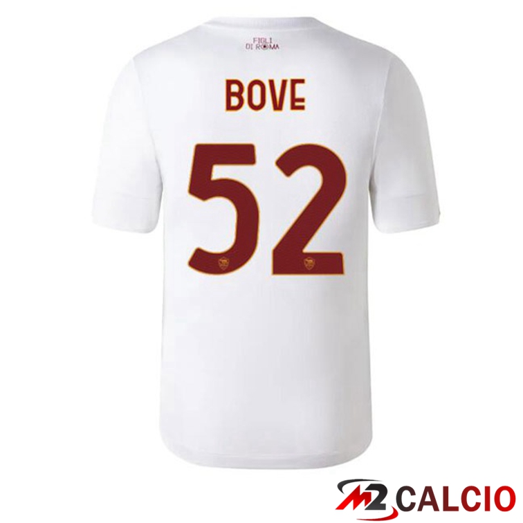Maglie Calcio Personalizzate,Tute Calcio Squadre,Maglia Nazionale Italiana Calcio | Maglie Calcio AS Roma (BOVE 52) Seconda Bianco 2022/2023