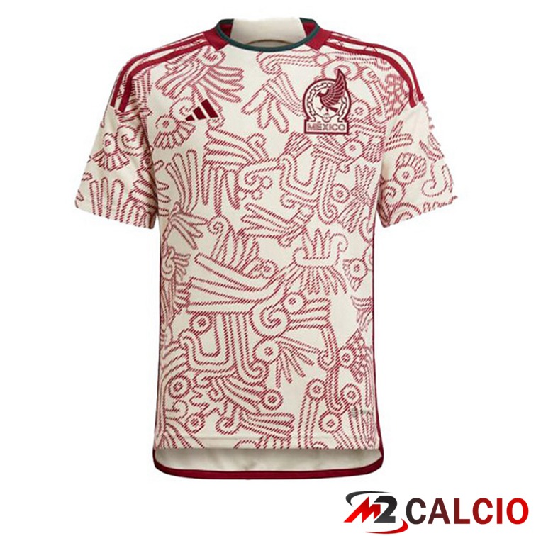 Maglie Calcio Personalizzate,Tute Calcio Squadre,Maglia Nazionale Italiana Calcio | Maglie Calcio Messico Seconda Bianco Rosso 2022/2023