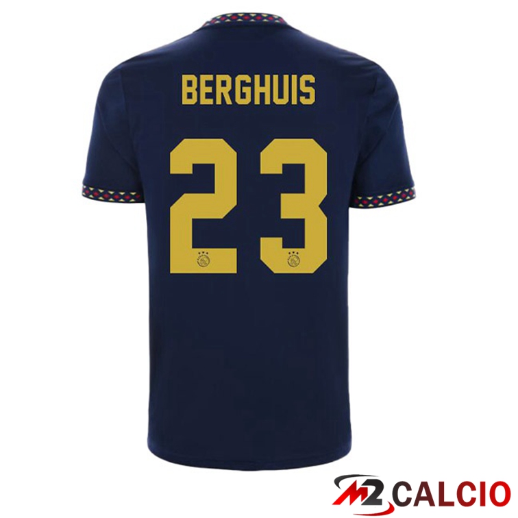Maglie Calcio Personalizzate,Tute Calcio Squadre,Maglia Nazionale Italiana Calcio | Maglie Calcio AFC Ajax (Berghuis 23) Seconda Nero 2022/2023