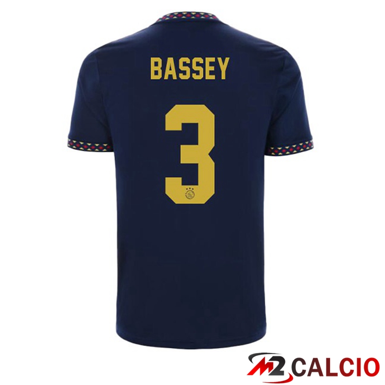 Maglie Calcio Personalizzate,Tute Calcio Squadre,Maglia Nazionale Italiana Calcio | Maglie Calcio AFC Ajax (Bassey 3) Seconda Nero 2022/2023